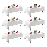 Nappes Rectangulaires Blanches Unies 60x126 Pouces, Supports de Sublimation, Housse en Tissu Polyester Lavable pour Fêtes et Mariages