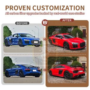 奥迪R8升级碳纤维汽车调谐车身套件执行车身套件前唇分离器侧裙后扩散器角度零件 - Product Image 2