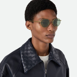 Bottega BV Geometric Octagonal Sunglasses Metal <b>Frame</b> UV Protection Fashion Eyewear for Men Women Veneta - Product Image 5