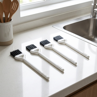 Brosses de nettoyage modernes pour articles ménagers, petites, en PBT, 6 couleurs, 110 mm de long, blanches et noires, pour cuisine et clavier