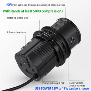 맞춤형 팝업 아울렛 타워 주방 소켓 테이블 팝업 전원 소켓 무선 충전기 포함 데스크탑 팝업 소켓 - Product Image 3