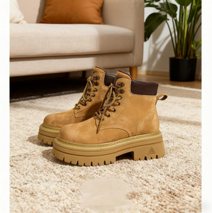 Botas de Otoño de Cuero para Mujer que Aumentan la Estatura, Zapatos para Caminar y Hacer Ejercicio - Product Image 5
