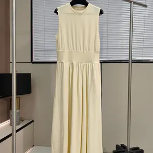 Summer Latest Design Pure Cotton Sleeveless Ladies Dresses Casual Evening Dresses For Wholesale