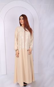 Colección de Abayas de Encaje de Lujo, Vestido Interior Coreano Premium Nida con Elegante Superposición de Encaje Floral - Product Image 2