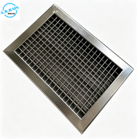 Grille d'aération à persiennes en acier inoxydable résistant à la corrosion 600 mm x 400 mm, grille d'air à double déflection avec amortisseur