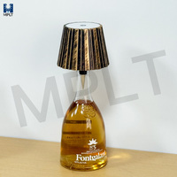 Lampe de table LED rechargeable pour bouteille de vin, idéale pour la décoration de restaurants et bars, intensité réglable, sans fil, en ABS, lampe de bureau moderne à batterie, chargement USB