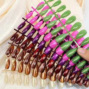 Nouvel An <span class=keywords><strong>Faux</strong></span> <span class=keywords><strong>ongles</strong></span> à presser couleur bordeaux, dégradé, assortis par taille, <span class=keywords><strong>autocollants</strong></span> de manucure pour doigts, <span class=keywords><strong>courts</strong></span> carrés - Product Image 3