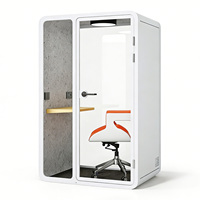 Cabina Insonorizada Moderna y Resistente para Centros de Llamadas y Edificios de Oficinas |   Cabina Acústica de Aleación de Aluminio Duradera 24/7, Anti-Vandalismo