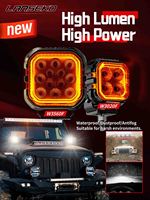Haute qualité 4.5 pouces carré LED lumière de travail 2850LM faisceau ponctuel avec connecteur d'extrémité de câble pour 12V 24V voiture camion remorque LED lumières