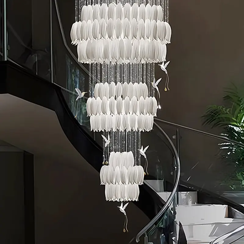 Luminaire décoratif en verre personnalisé pour hôtel lampe de lustre en verre soufflé pour salon lustre à led suspension en verre