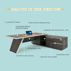 Luxury Office Boss Table L Shaped Ceo Director Manager Office Desk