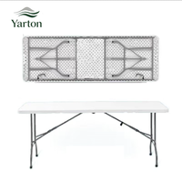 Table de bureau pliante robuste en plastique avec pieds en acier au carbone, design contemporain pour événements, hôtels, restaurants et patios