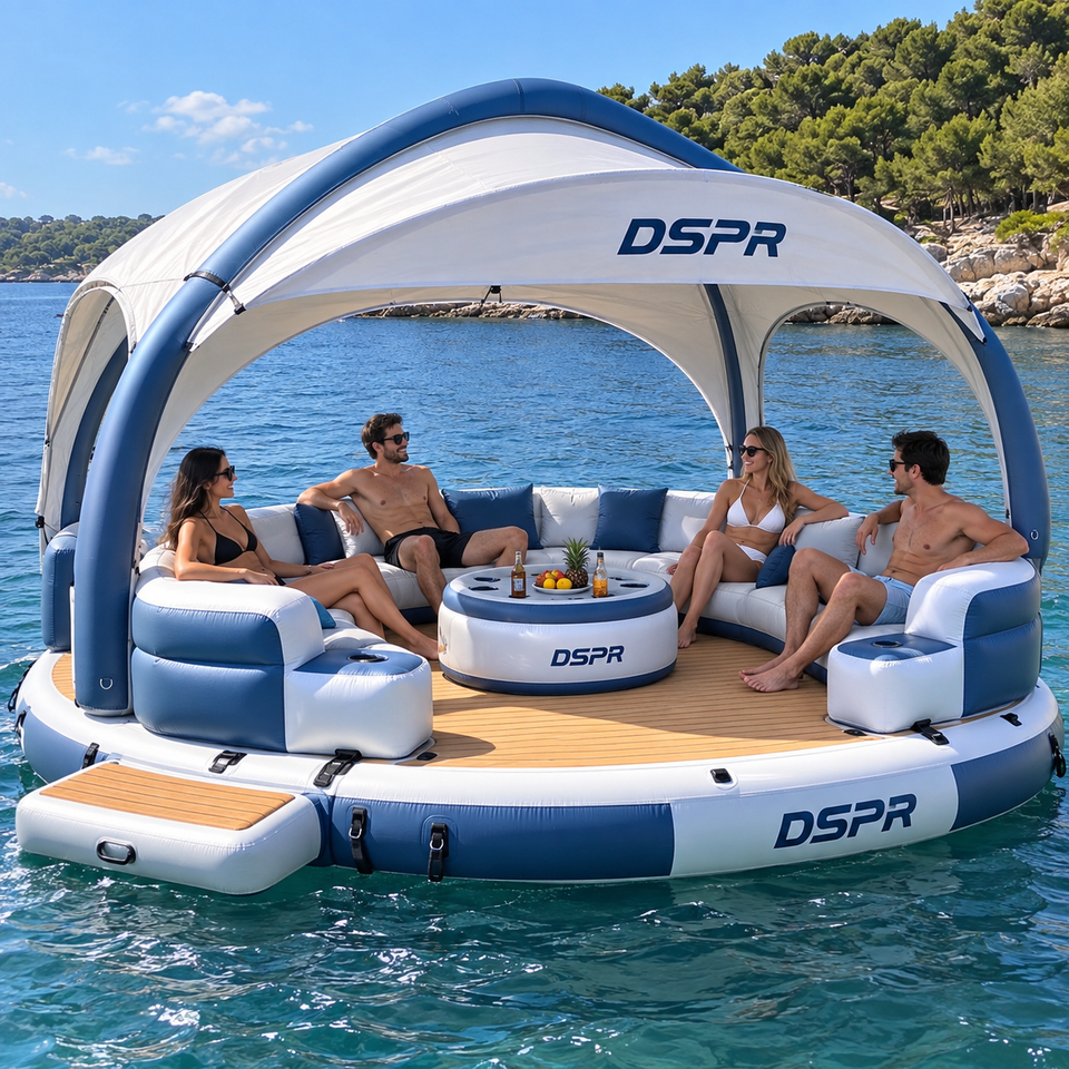 Heavy Duty Inflatable Floating Water Equipment Island Platform with ...