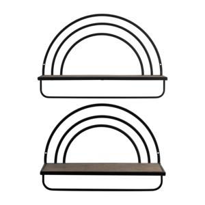 Rainbow Style <b>Wall</b> <b>Mounted</b> <b>Shelf</b> Modern Wood Metal Frame Storage Organizer for Living Room Home Decor - Product Image 1