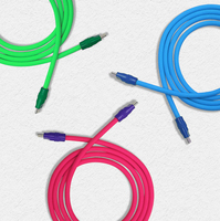 Kabel Pengisian Daya Cepat Silikon DIY Chubby C-C 240W 6A dengan Konduktor Tembaga Murni, USB-C Silikon Tebal untuk iPhone Seri 17/18 iPad