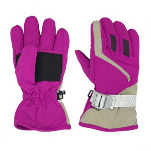 Guantes de esquí y snowboard con diseño vibrante, ribete angular en la parte posterior, correa tejida, hebilla deslizante y puño extendido para deportes de invierno. - Product Image 1
