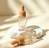 Flacon d'essence en verre YIHUI, emballage cosmétique de luxe pour soins de la peau, personnalisable, vide, plusieurs tailles, carré, plat, transparent, givré, soyeux