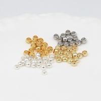 Perle de positionnement plaquée or 14K, finition aplatie en cuivre pur plaqué or véritable 18K, pour bracelet perlé fait main DIY
