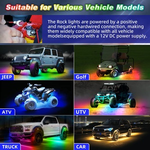 4 vainas de aluminio RGB LED multicolor Rock luces personalizadas 9W 18W 36W para Mini camión ATV <span class=keywords><strong>4x4</strong></span> todoterreno camión SUV Coche - Product Image 5