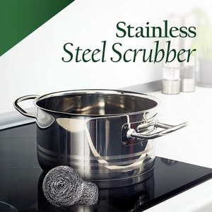 Wholesale 410 430 Stainless Steel <b>Scourer</b> Dish Wash Pot Kitchen Cleaning Ball Scrubber - Product Image 6