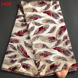 3409 Unique Jacquard brocart nigérian français maille dentelle tissu doré africain <span class=keywords><strong>Net</strong></span> dentelle tissu doux Tulle pour la fête coudre - Product Image 5
