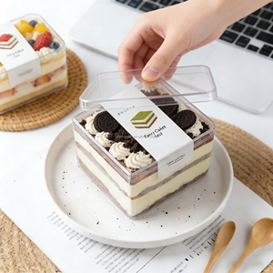 Scatola Trasparente Personalizzata di Alta Qualità e Grande Formato per Biscotti, Pasticceria e Dessert Tiramisù in Plastica per Alimenti - Product Image 3
