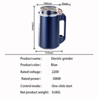 Moulin à Grains et Épices Électrique Multifonctionnel Mini Portable en Acier Inoxydable, Broyeur Automatique et Mixeur pour Grains de Café