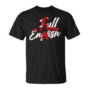 T-shirt minimaliste Full English Breakfast, design unisexe noir - Product Image 1