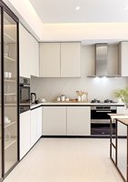 Vente directe d'usine, armoire de cuisine moderne en bois de rose massif, multifonctionnelle, écologique, facile à nettoyer, design résistant à l'eau