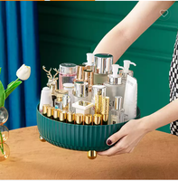 360 degrés de Rotation En Plastique Soins de La Peau Maquillage Parfum De Bureau Organisateur Plateau Organisateur