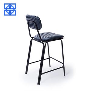 Tabouret de <span class=keywords><strong>bar</strong></span> moderne industriel rembourré avec siège et dossier en cuir PU, cadre en métal noir, <span class=keywords><strong>chaise</strong></span> haute de <span class=keywords><strong>bar</strong></span> pour restaurant, café, <span class=keywords><strong>bar</strong></span> - Product Image 5