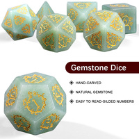 Ensemble de dés en jade Dongling polyédriques faits à la main, 7 pièces, pierre naturelle, dés DND, Dragons & Dungeons, DND D6 D20, ensemble de dés RPG