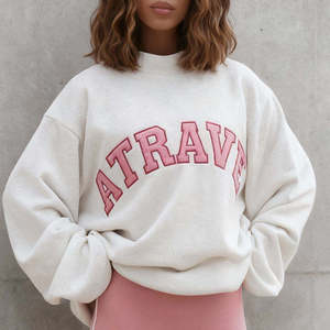 High Quality Custom Heavyweight Cotton <b>Fleece</b> Casual Breathable Sweatshirt <b>Women</b> Embroidered Drop Shoulder Oversized Mock Neck - Product Image 1
