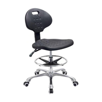Chaise ESD en acier inoxydable pour salle blanche de laboratoire, avec chaîne de transport en laiton ESD, coussin en PU et vérification ISO