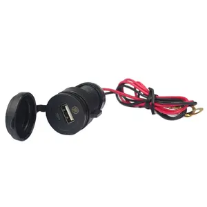 5V 2.1A עמיד למים אופנוע אופנוע USB יציאת מטען GPS נייד טלפון כוח מתאם 1 X USB 12 חודשים חשמלי 12V Rohs PVC