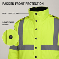 Vêtement de pluie extérieur léger, imperméable, respirant, réfléchissant, isolé, réutilisable, durable, en tissu Oxford 300D vert fluorescent