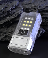 Lampe de travail LED magnétique 2-en-1 mini, rechargeable USB-C, étanche IP44, rotative, à fixation frontale, pour réparation d'urgence