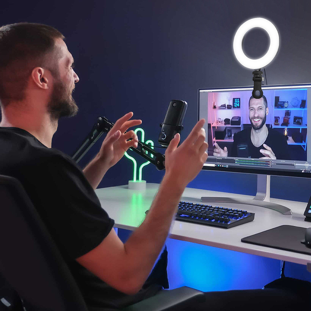 6 Inch Adjustable Professional Video Conference Lighting Selfie Led Photography Ring Light for Laptop Computer
