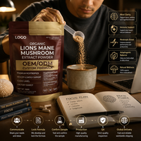 Nootropiques Premium Formule Personnalisée OEM ODM Direct Usine Antioxydant Mémoire Énergie Soutien Étiquette Nettoyée Crinière de Lion Adulte