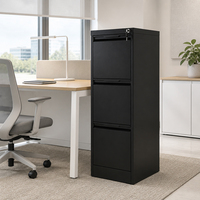 Armoire de classement en acier à 4 tiroirs format A4, verrouillable, armoire de rangement mobile en métal pour bureau commercial