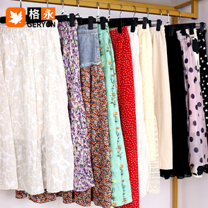 Fardos de <span class=keywords><strong>Ropa</strong></span> <span class=keywords><strong>Usada</strong></span> de Verano para Mujer, Faldas Midi Largas de Algodón Vintage de Geryon, Estilo Línea A, <span class=keywords><strong>Ropa</strong></span> Mixta <span class=keywords><strong>Usada</strong></span> al por Mayor - Product Image 1