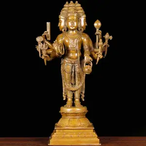 홈 장식 핫 세일 금속 힌두교 신 동상 청동 브라마 동상 조각 판매