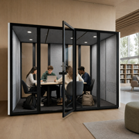 Cabine acoustique modulaire préfabriquée insonorisée et mobile pour conférences, idéale pour hôtels, salons, écoles et bureaux commerciaux