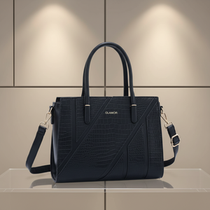 Women Vintage Waterproof Casual Tote Geometric Panel Two Top Handle Crossbody Bag with Removable <strong>Strap</strong> and Polyester Lining - Product Image 5