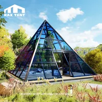 RAX Tenda Kaca Matahari Aloi Aluminium, Rumah Kaca Bentuk Piramida Aman Portabel Taman Tenda Yurt dengan Harga Pabrik Rendah