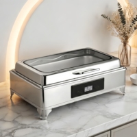 Chauffe-Plat Électrique 9L en Acier Inoxydable, Plat de Service Commercial pour Hôtels, Restaurants et Événements de Restauration