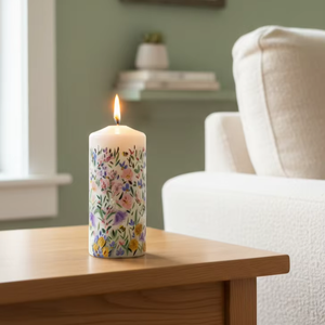 Decorative Floral Soy Wax Handmade Art <b>Candle</b> for Home & Living Eco-Friendly <b>Christmas</b> Holiday with Modern Classic Design - Product Image 1