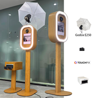 Worry-free After-sales Oval iPad Dslr Photobooth Shell Wood Grain Wedding Photo Booth Machine Party Rentals Photo Booth
