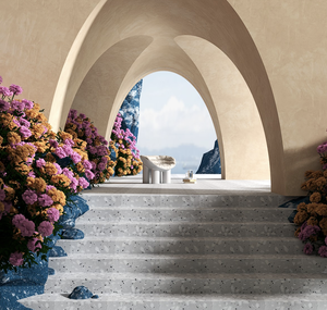 ห้องนั่งเล่นห้องน้ำโรงแรมหรูหรา หินอ่อนสีขาวลายเทา ผนังและพื้นปูหินอ่อนแผ่นใหญ่แบบพิเศษ - Product Image 4