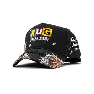 Sombrero G5 Gorras Fino Hats Dobby Gorra de béisbol deportiva de gamuza con bordado 'RUG Department' y detalles de camuflaje con púas, tejido común - Product Image 2